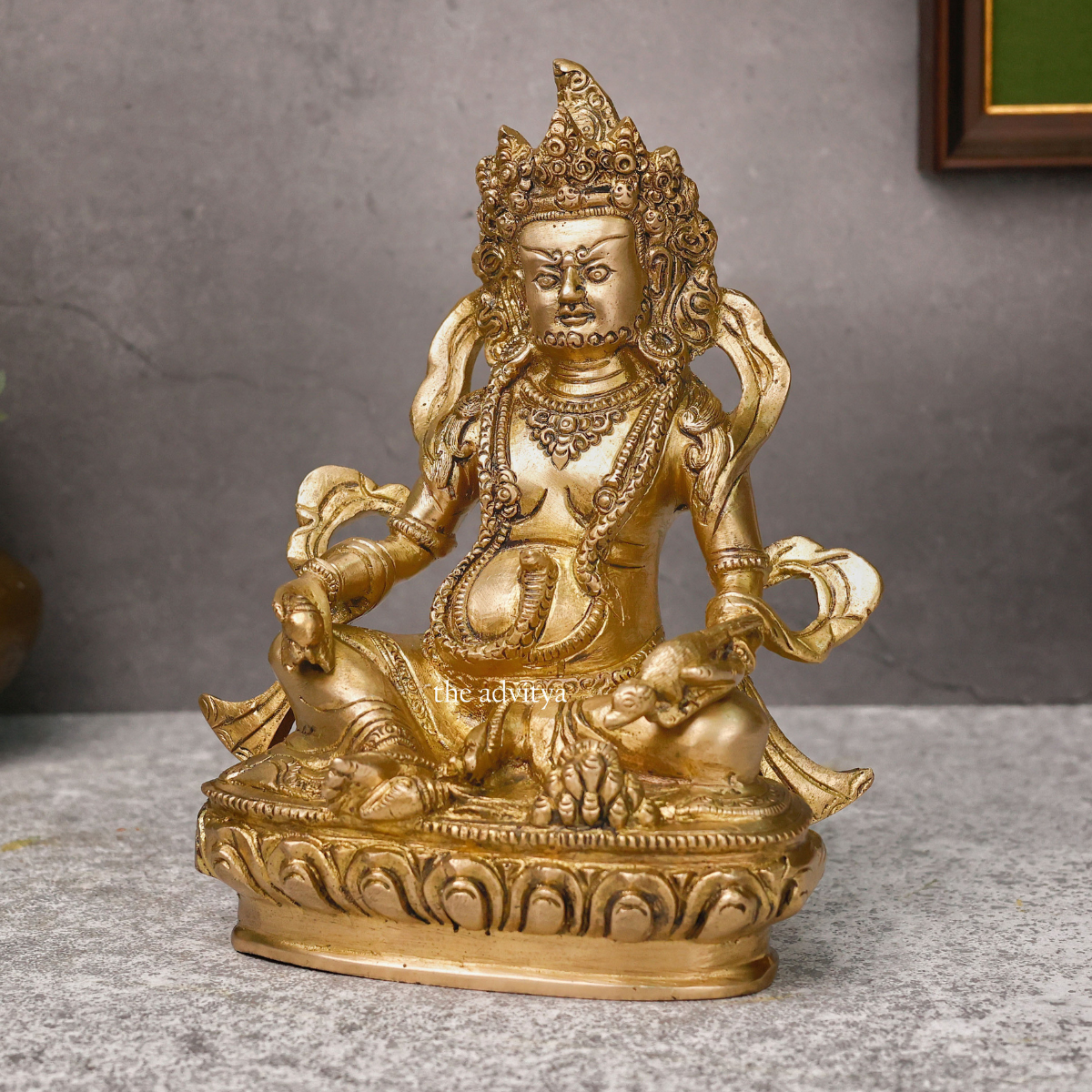 Left side angle of Kuber Idol showing traditional ethnic detailing