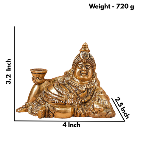 Close-up view of Kubera Murti reclining form with intricate details.