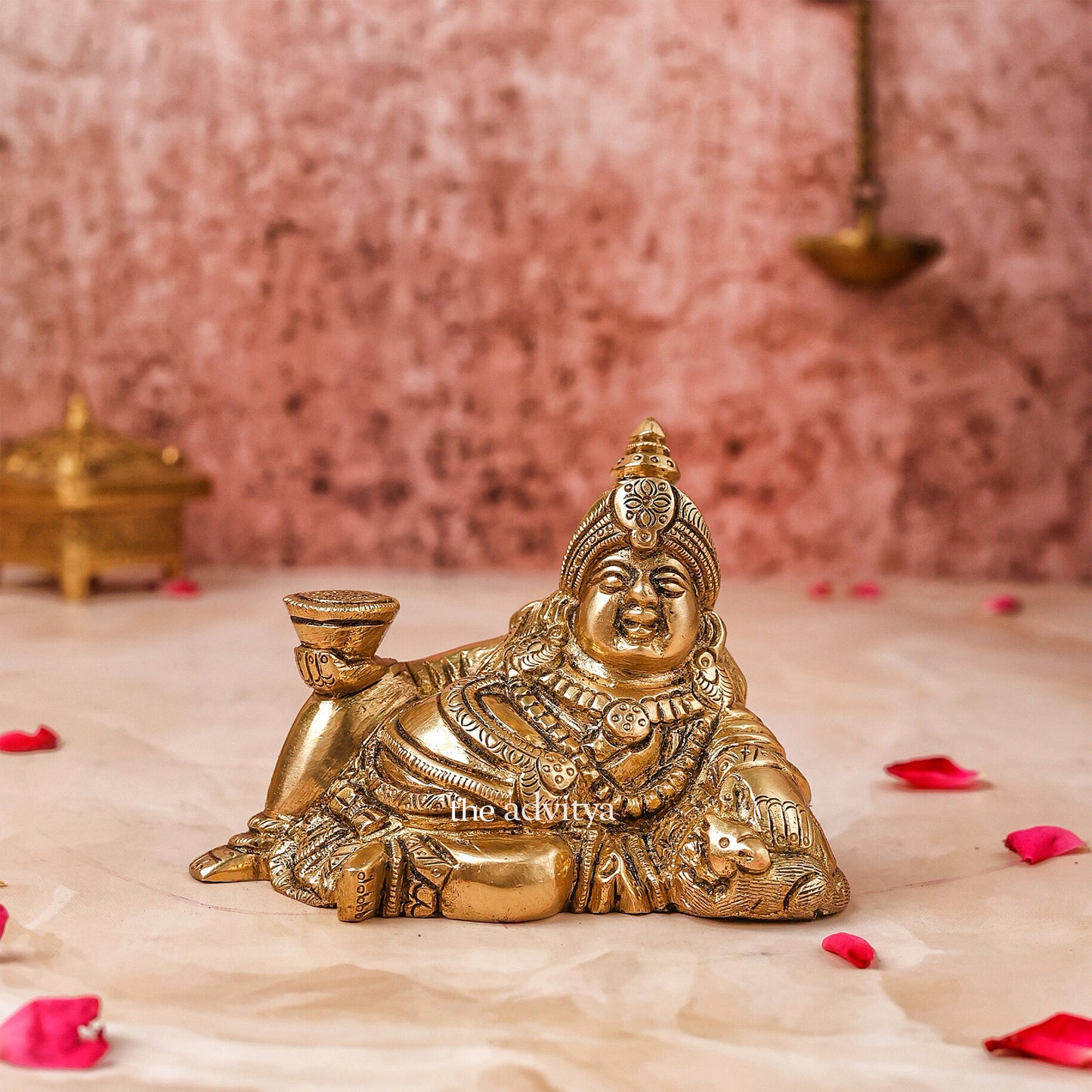 Kubera Murti reclining form front view symbolizing abundance.