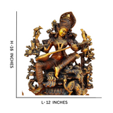 Vidyadati,saraswati,vanda devi,Saraswati Mata,Brahmani,Hansvahini,vinavadni,Brass Saraswati Brown color