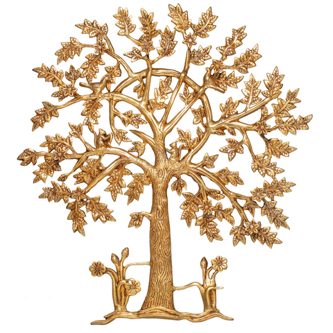 Brass Kalpvriksha tree Wall Hanging  With Birds