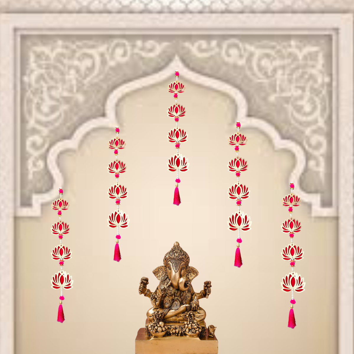 Lotus Jhaalar for Wall Hanging Pack of - 5