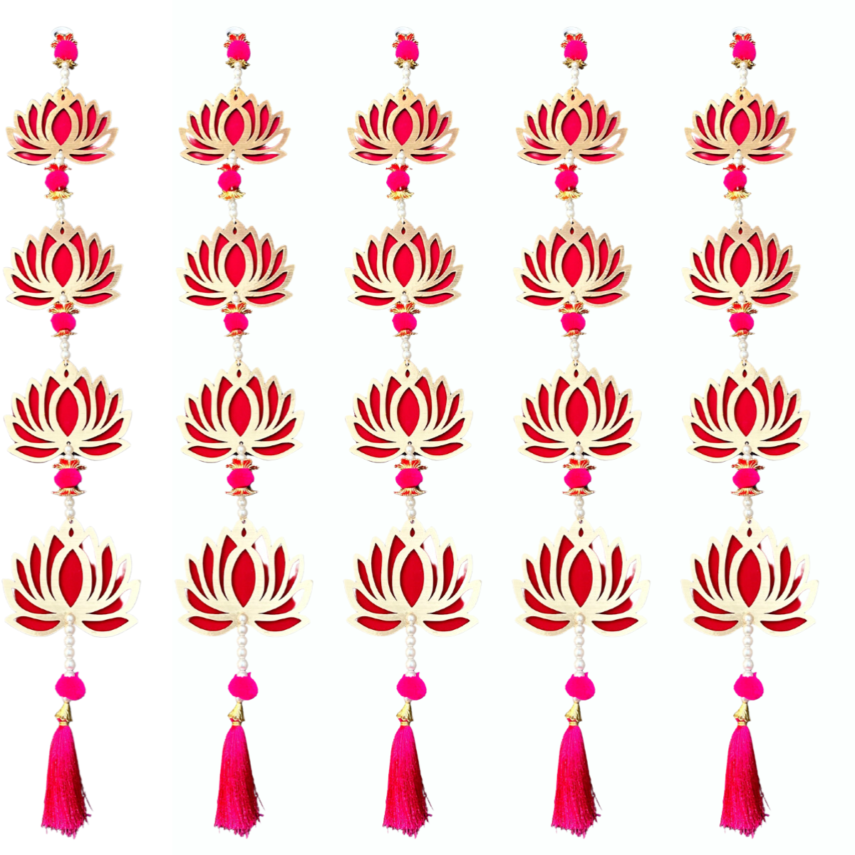 Lotus Jhaalar for Wall Hanging Pack of - 5