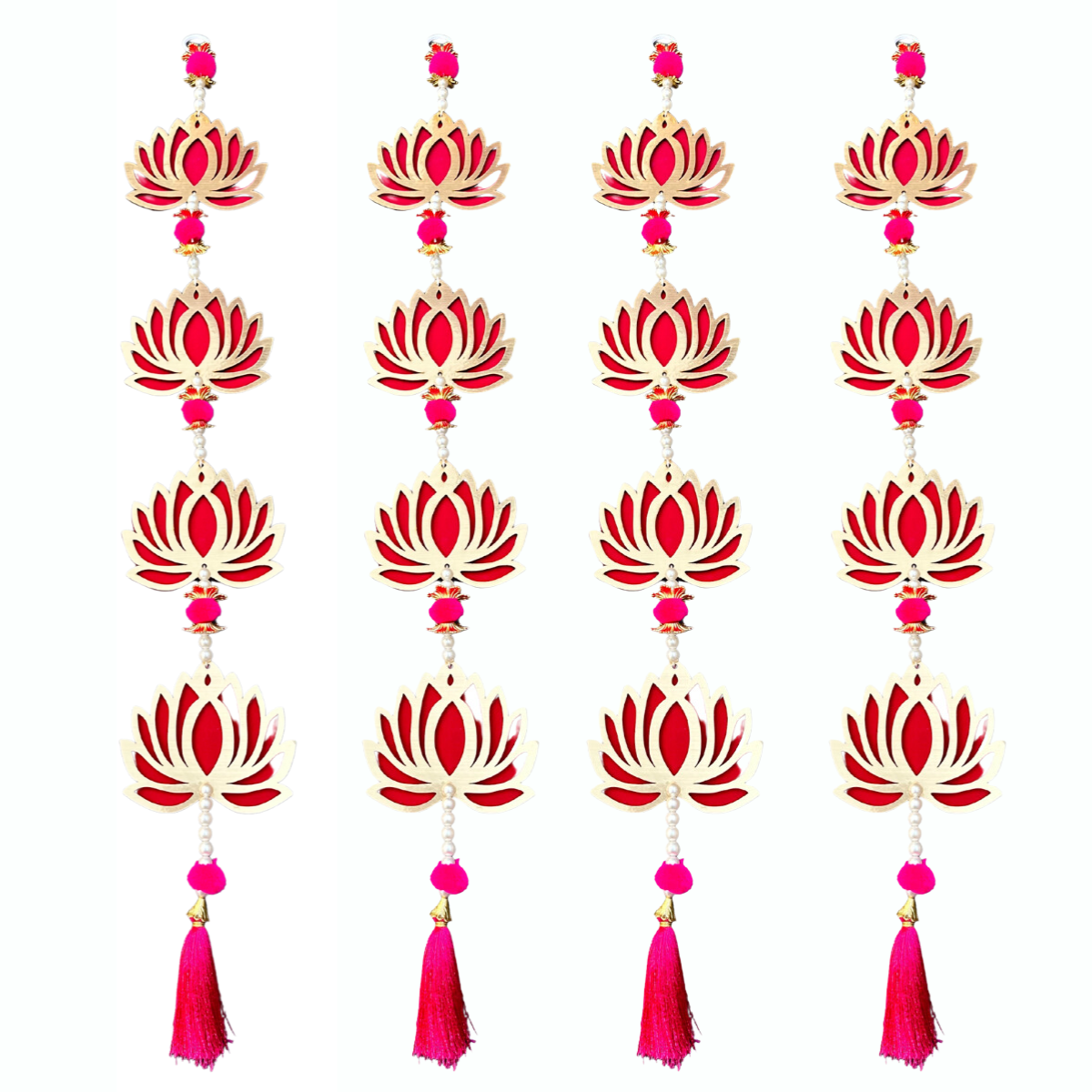 Lotus Jhaalar for Wall Hanging Pack of - 4
