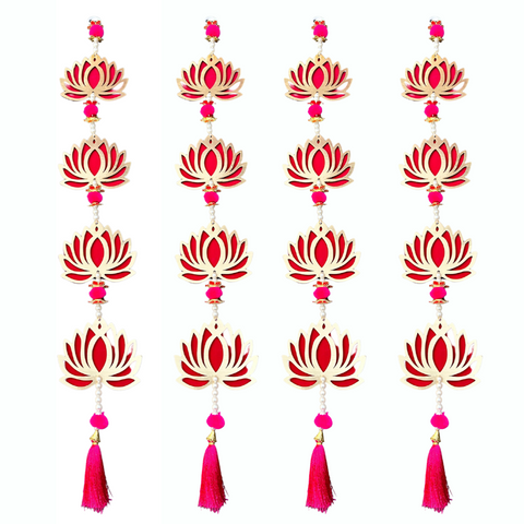 Lotus Jhaalar for Wall Hanging Pack of - 4