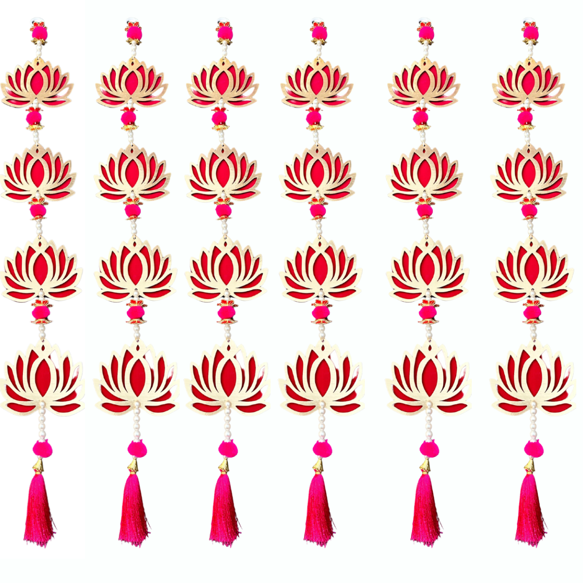 Lotus Jhaalar for Wall Hanging Pack of - 6