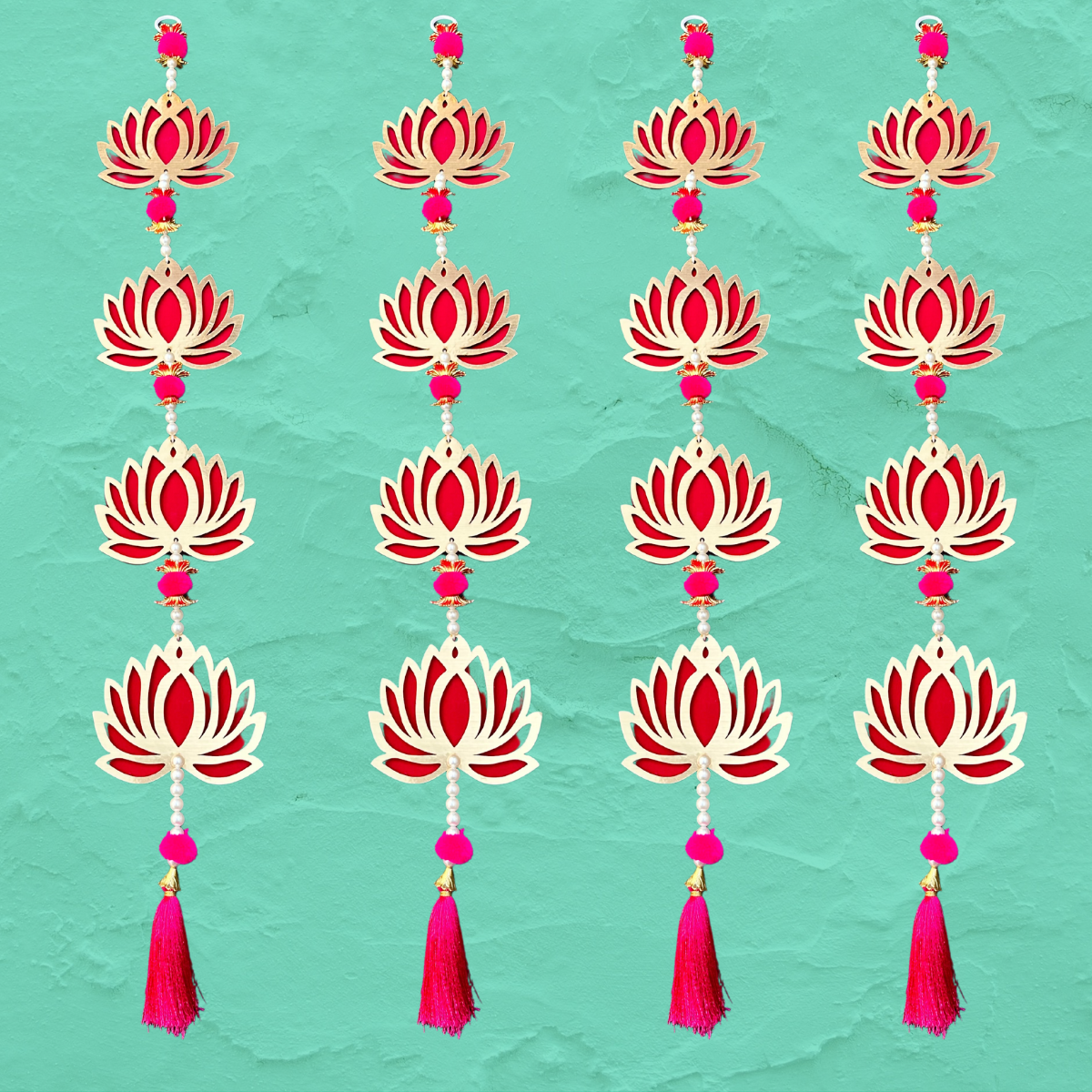 Lotus Jhaalar for Wall Hanging Pack of - 4