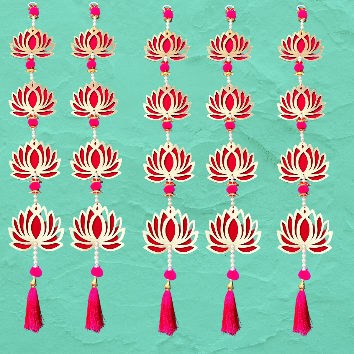 Lotus Jhaalar for Wall Hanging Pack of - 5