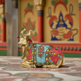 Nandi Bull Mosaic Stone Statue front view with close mosaic work.