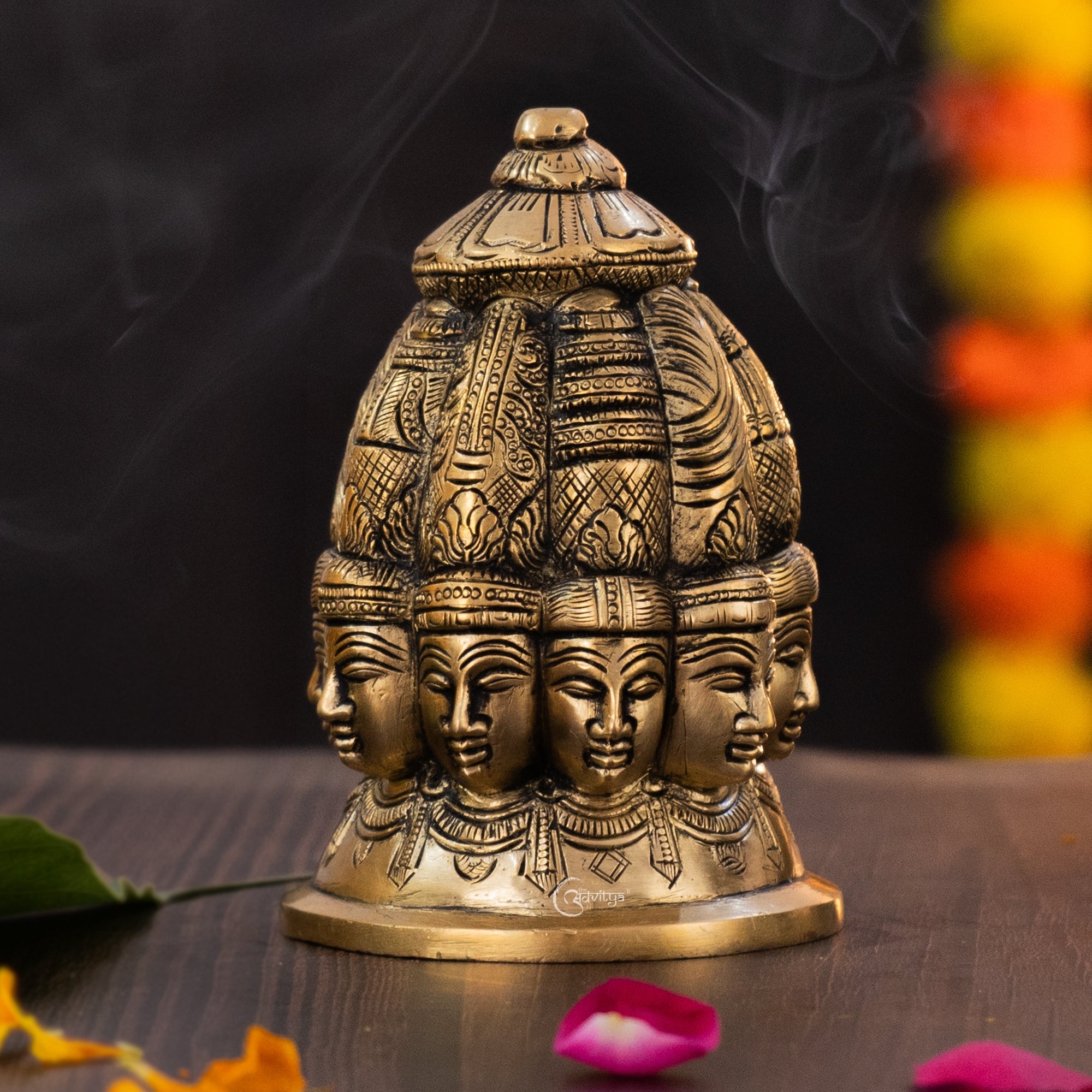 Navmukhi Shiva Statue shown from left side angle