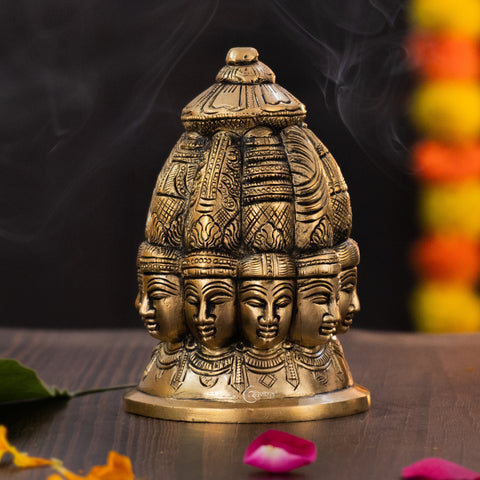 Navmukhi Shiva Statue shown from left side angle