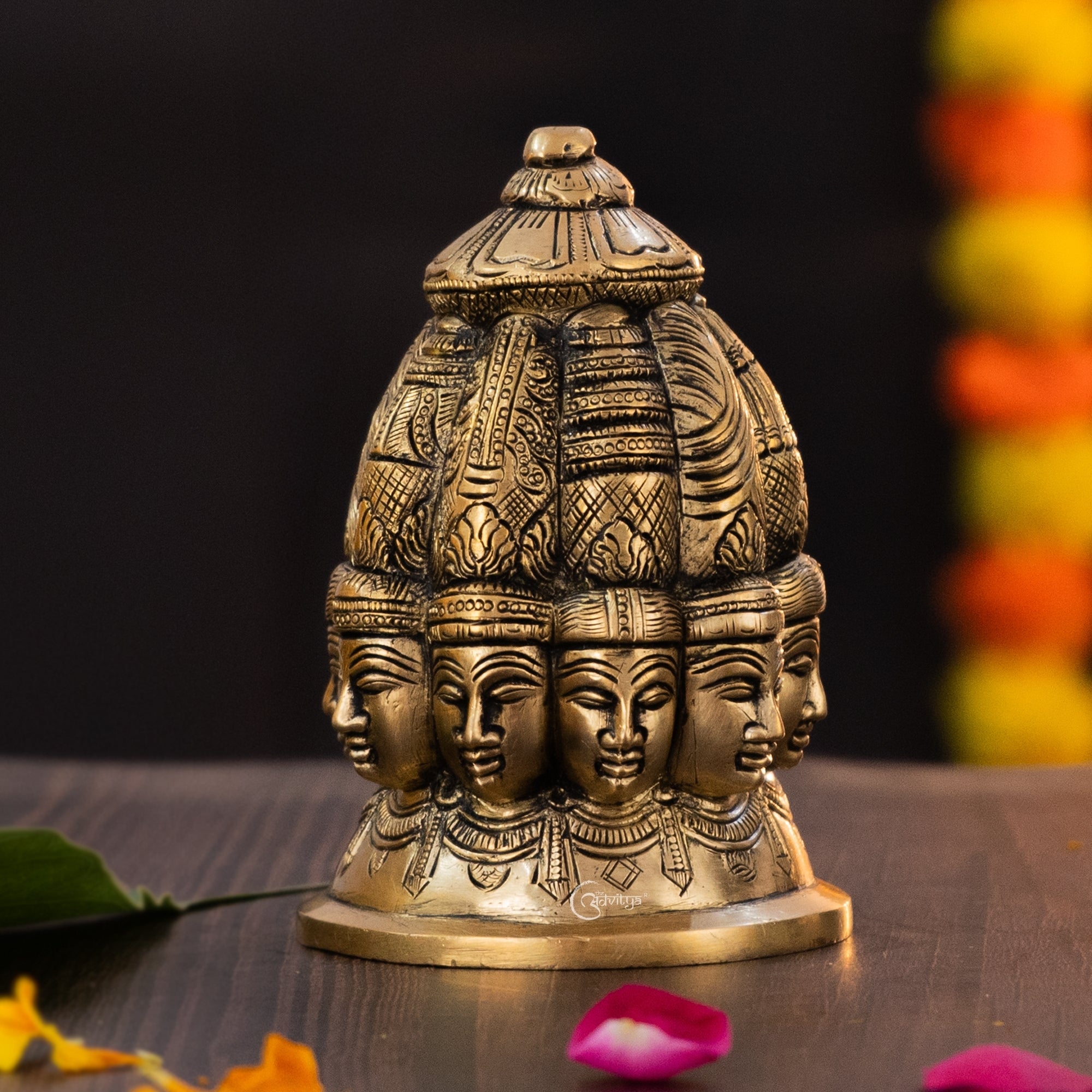 9 Face Shiva Statue right side angle for home temple