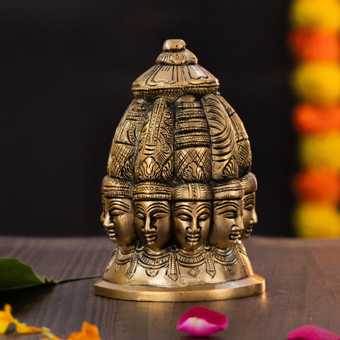 9 Face Shiva Statue right side angle for home temple