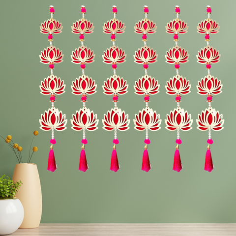 Lotus Jhaalar for Wall Hanging Pack of - 6