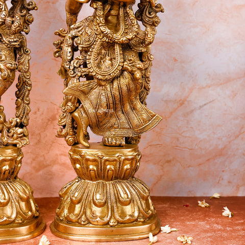 Traditional Brass Radha Krishna Idol with elegant design and smooth finish