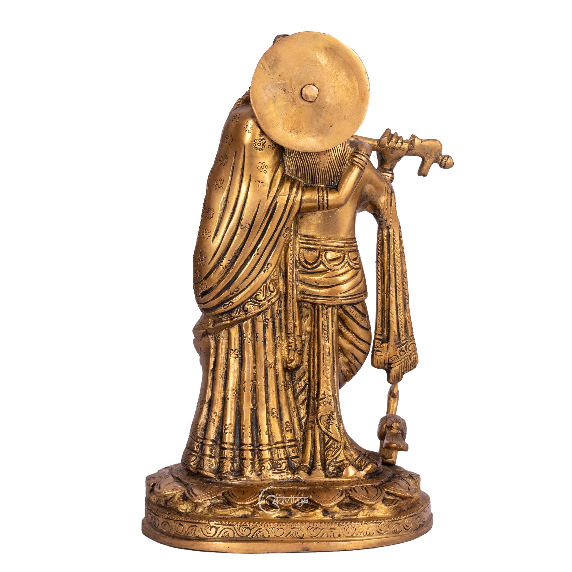 Back angle view of Radha Krishna Murti highlighting elegant posture and fine detailing.