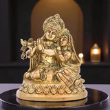 Radha Krishna murti front view for home temple.