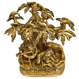 Top angle of the Radha Krishna statue under the tree, highlighting the design.
