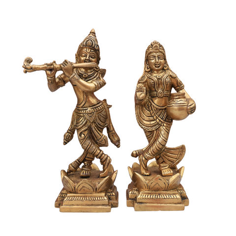 Handcrafted Brass Radha Krishna idol