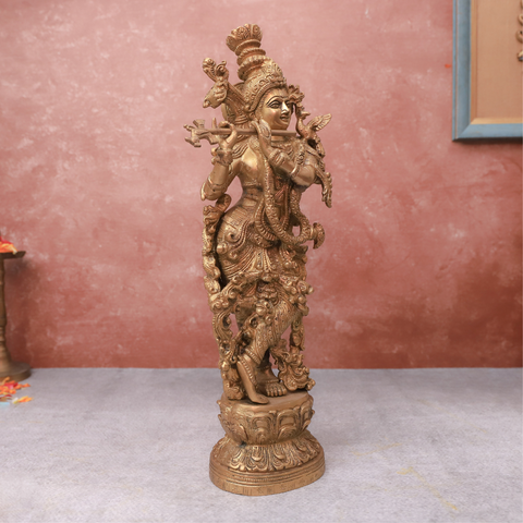 Brass Detailed Radha Krishna Idol