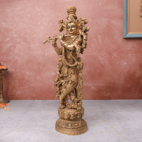 Brass Detailed Radha Krishna Idol