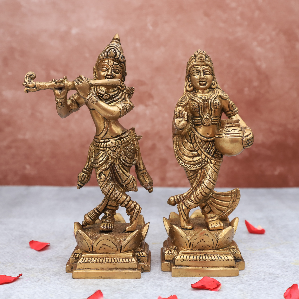 Handcrafted Brass Radha Krishna idol