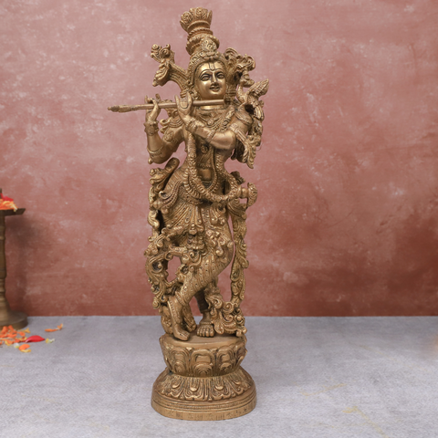 Brass Detailed Radha Krishna Idol