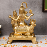 Back angle view of Shiv Parivar Statue, highlighting sculptural finish.