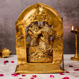 Back view of the brass superfine Shiv Parivar Statue, large, showing a smooth finish.