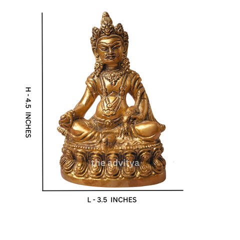 Dimensional view detailing of the Sitting Lord Kuber Idol seated posture.