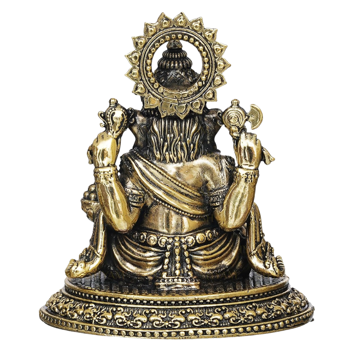 Back detailing of Superfine Brass Lord Ganesha statue