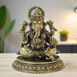 Superfine Brass Lord Ganesha Statue 3.75 inch handcrafted idol