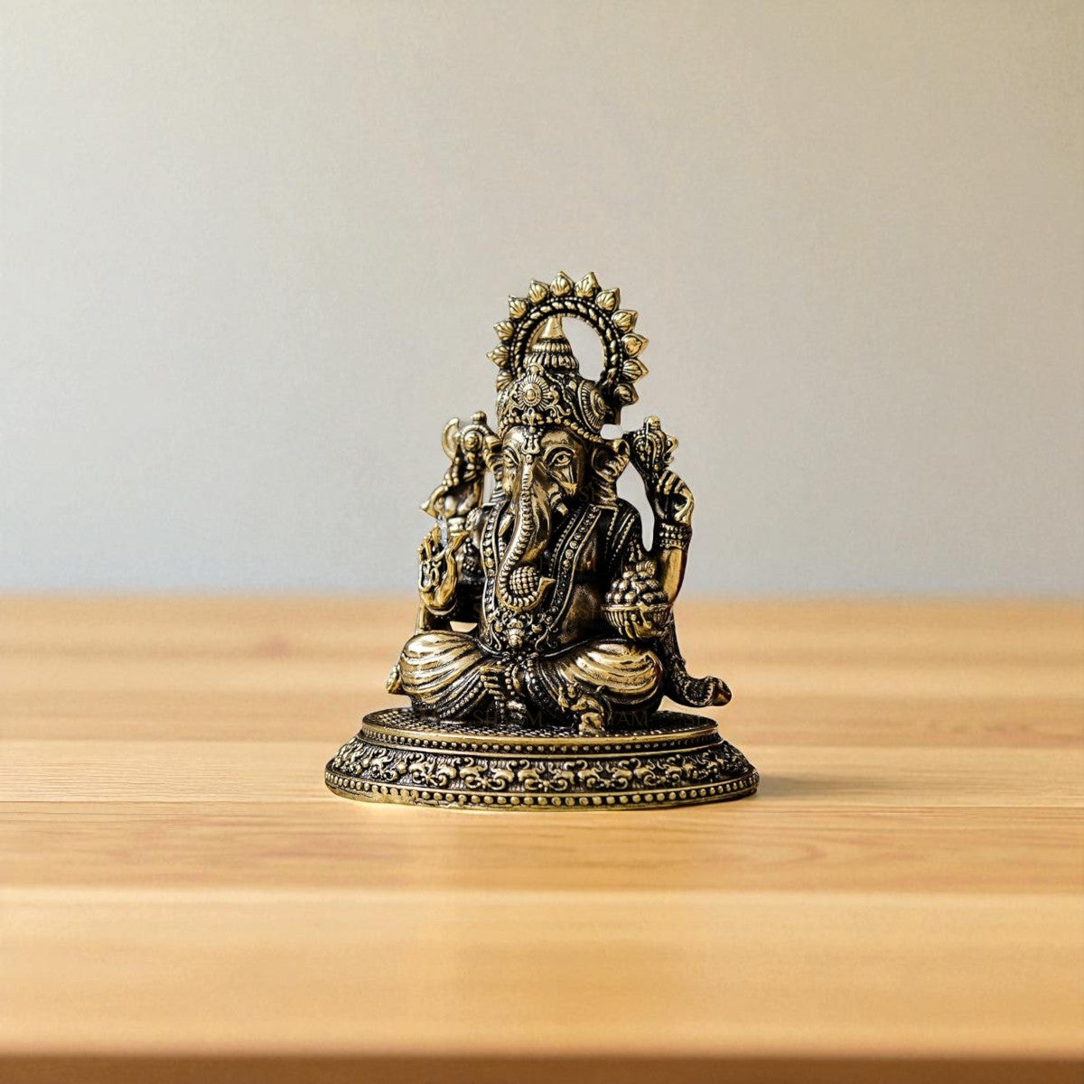 Superfine Brass Lord Ganesha Statue 3.75 inch