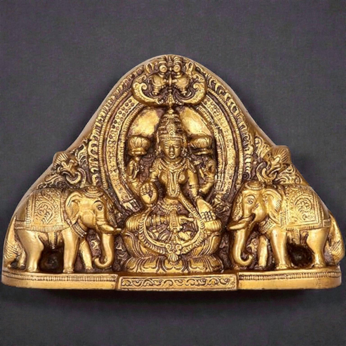 Laxmi Ji With Pair Elephant