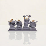 Set of 4 Resin Laughing Buddha Idols – Feng Shui Lucky Charm Figurines for Home & Office Decor, Wealth, Happiness & Prosperity Showpieces