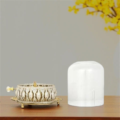 Brass Akhand Jyot Diya With Adjustable Bati Knob( Extra Large,200 Ml )