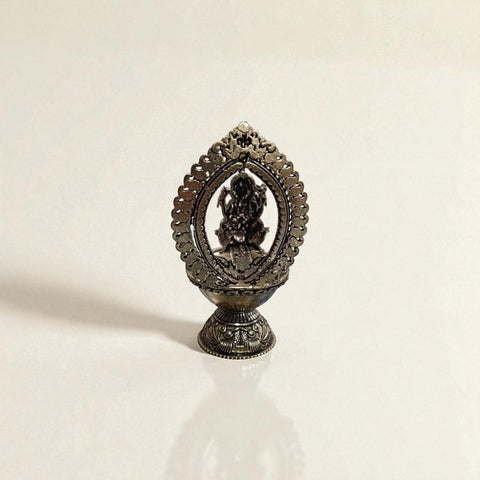 Antique Finish Superfine Brass Ganesh Diya Oil Lamp for Pooja, Home Temple & Festive Decor ( 5 Inch )
