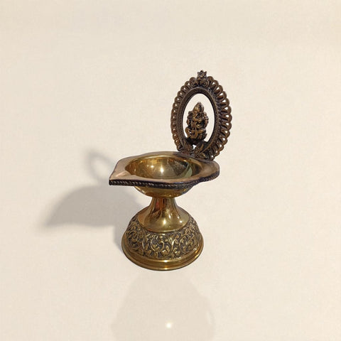 Traditional Superfine Brass Ganesh Deepam| Pooja Oil Lamp for Home & Temple Décor (7.2 Inches )