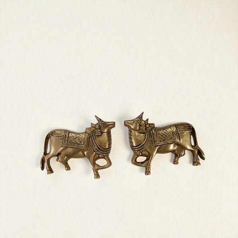 Brass Cow Wall Hanging |Traditional Indian Ethnic Home Decor Showpiece ( 3.7 Inch )