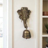 Elephant Face Brass Bell Wall-Mounted for Home and Office