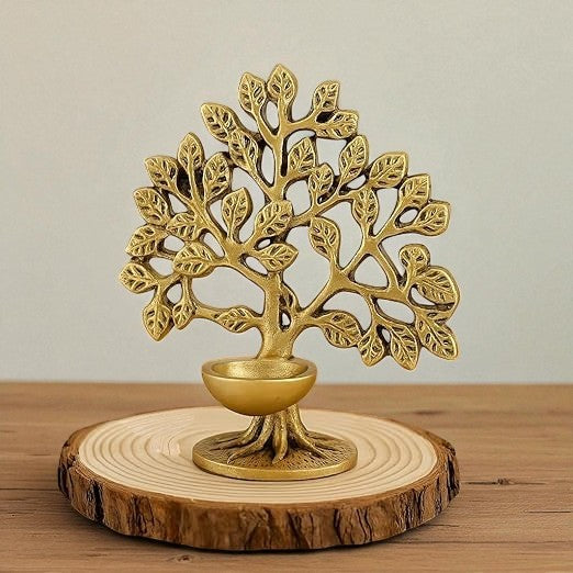 Brass Tree of Life Diya for Pooja & Decor