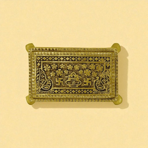 Brass Swastik/Kalash Patla/Chowki for Pooja (Medium)
