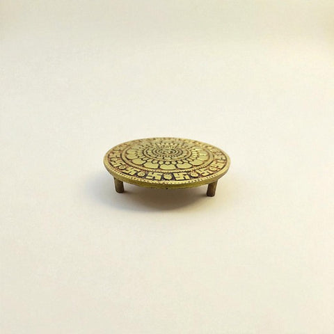 Brass Swastik & OM Chowki for Pooja (Small)