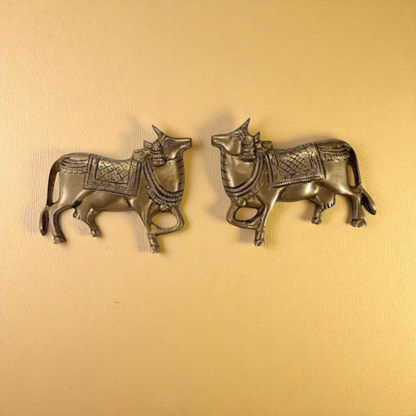 Brass Cow Wall Hanging |Traditional Indian Ethnic Home Decor Showpiece ( 3.7 Inch )