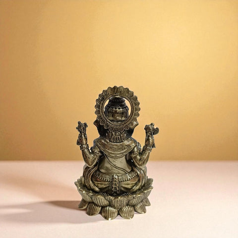 Superfine  Brass Lord Ganesha Idol on Lotus Base – Decorative Pooja Murti for Home & Office (4 Inch)
