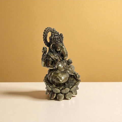 Superfine  Brass Lord Ganesha Idol on Lotus Base – Decorative Pooja Murti for Home & Office (4 Inch)