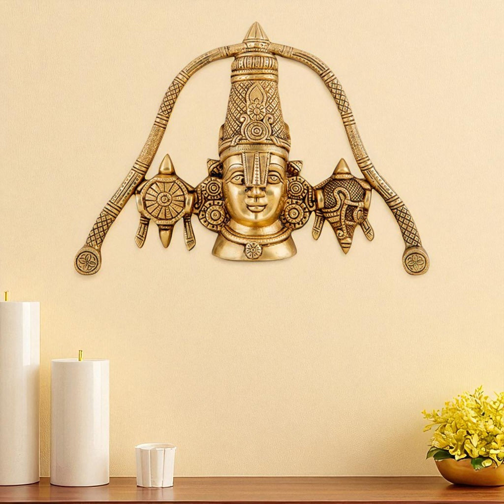Brass Lord Balaji Wall Hanging with Shanka Chakra