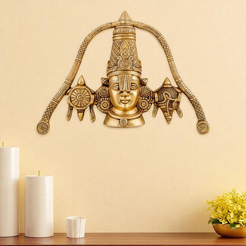 Brass Lord Balaji Wall Hanging with Shanka Chakra