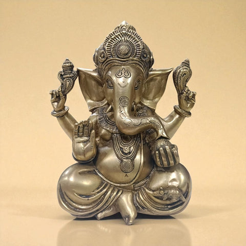 Brass Ganesha Blessing Statue for Mandir