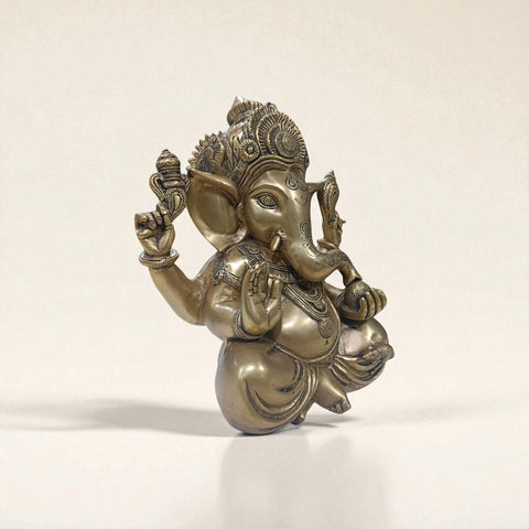 Brass Ganesha Blessing Statue for Mandir